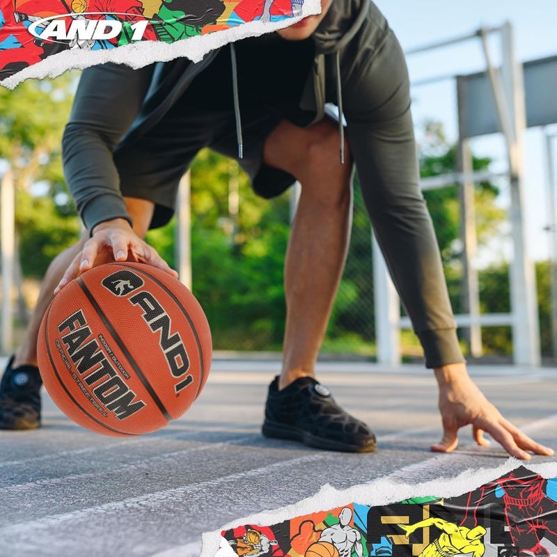 And1 Fantom Rubber Basketball: Official Regulation Size 7 (29.5 inches) - Deep Channel Construction Streetball, Made for Indoor Outdoor Basketball Games - Image 5